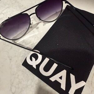 Quay Australia Gradient Black Aviator Sunglasses